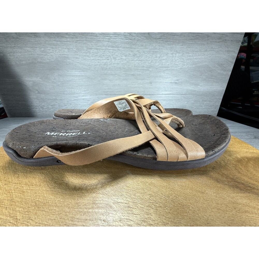 Merrell Mandolin Brown Leather Slip On Sandals Shoes Woman 8